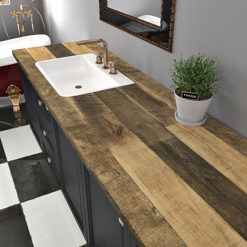 WESTICK Brown Wood Contact Paper for Countertops Waterproof 12" x 394" Wood Wallpaper Peel and Stick Vinyl Countertop Wooden Butcher Block Contact Paper for Cabinets and Drawers Furniture Shelf Liner - Image 3
